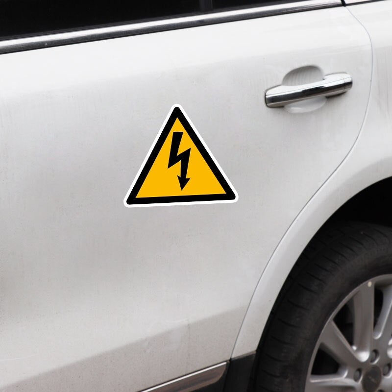 14.5CM*12.6CM Warning Of Dangerous Warning PVC Car Sticker Window Decal