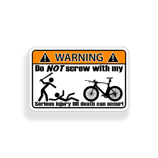 TRI Triathlon Bike Warning Sticker Bicycle Cycling Car Window Bumper Decal
