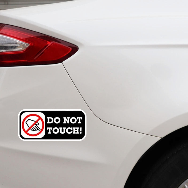2X 10.6CM*4.6CM Warning Car Sticker Do Not Touch Decal PVC