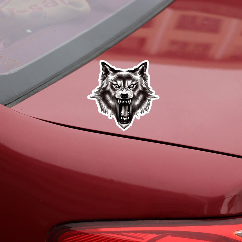 13.5CM*13.2CM A Ferocious Wolf Quality PVC Car Sticker Decal