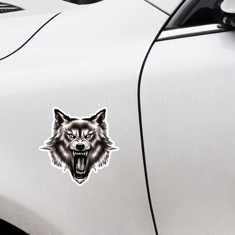 13.5CM*13.2CM A Ferocious Wolf Quality PVC Car Sticker Decal