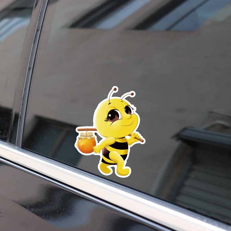 15.1CM*19.8CM Bees With Honey Decal PVC Car Sticker
