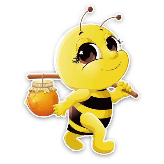15.1CM*19.8CM Bees With Honey Decal PVC Car Sticker