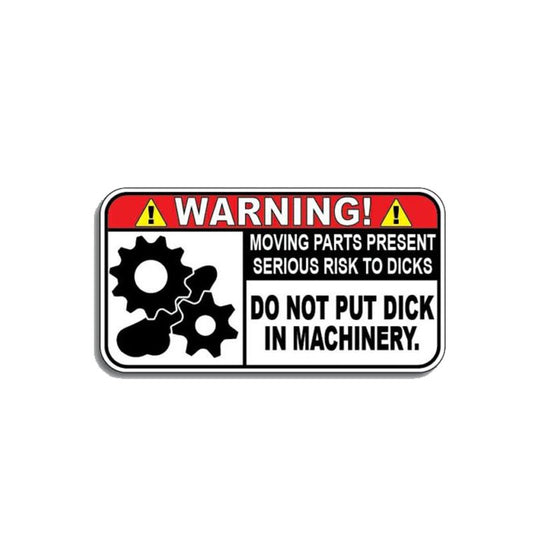 10.4CM*5.5CM Funny Warning In Machinery Car Sticker  PVC Decal