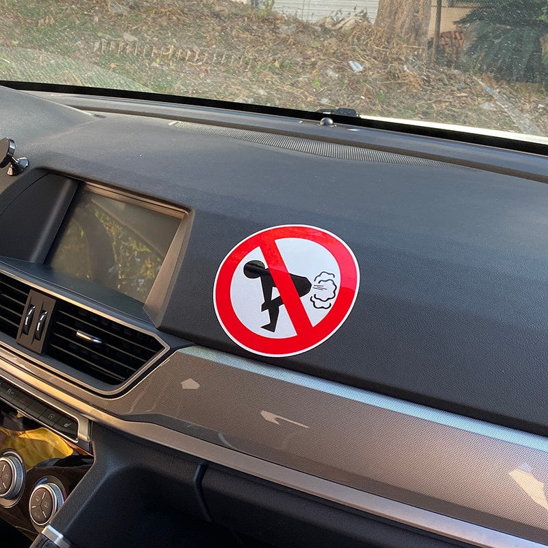 12CM*12CM  No Farting Car Sticker Funny Ass PVC Decal
