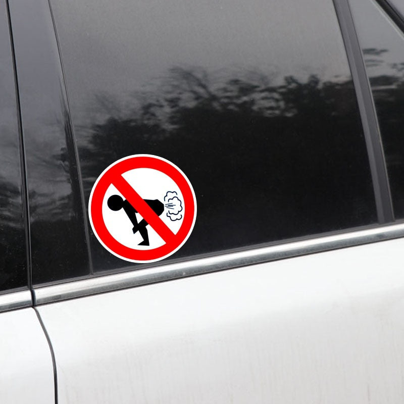 12CM*12CM  No Farting Car Sticker Funny Ass PVC Decal
