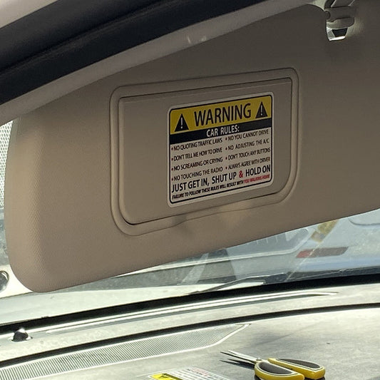 2X 10.2CM*5.7CM Car Safety Warning Rules Decal PVC Car Sticker