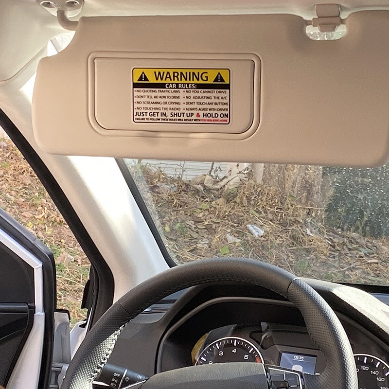 2X 10.2CM*5.7CM Car Safety Warning Rules Decal PVC Car Sticker