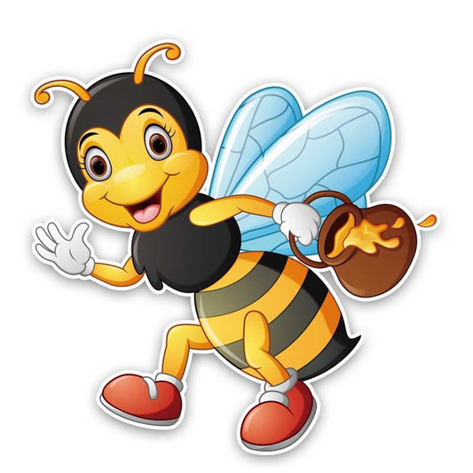 15.1CM*15.4CM Bees Carry Honey PVC Decal Car Sticker