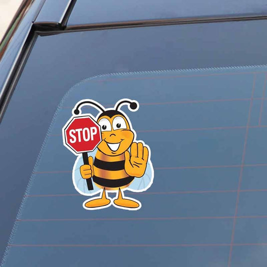 14.2CM*18.2CM BEE STOP Decorate Sticker Car Decal PVC