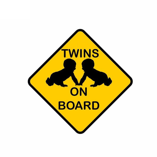 13.1CM*13.1CM TWINS ON BOARD Car Sticker Lovely Baby Decal PVC