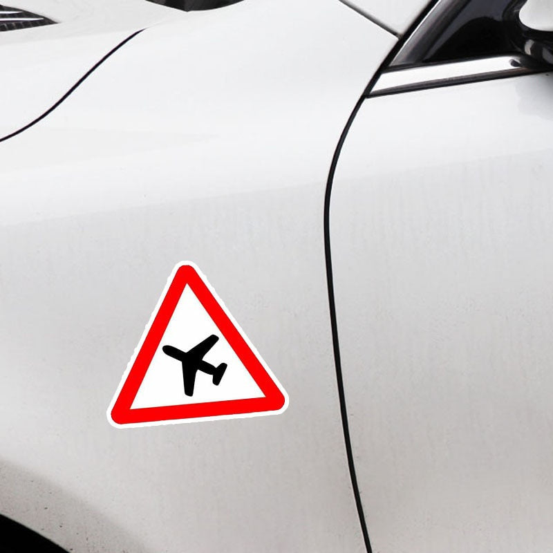 15CM*13CM  Warning  The Pilot Warns The  Car Sticker PVC Decal