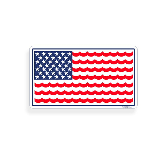 American Flag Star Fish Sticker USA Sea Wave Cup Car Vehicle Window Bumper Decal