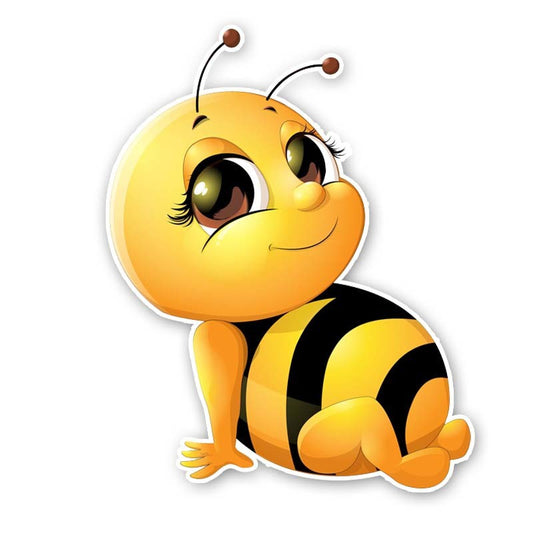 14.9CM*18.7CM A Smiling Bee Modelling Sticker Car PVC Decal