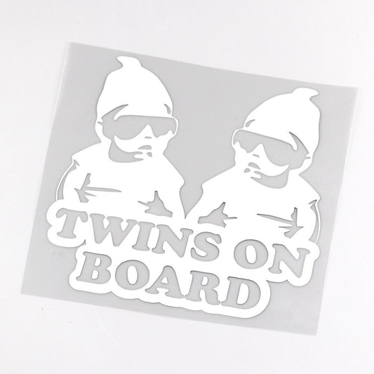 15.2CM*14.3CM TWINS ON BOARD Vinyl  Decal Funny Baby Car Sticker 13C-0029