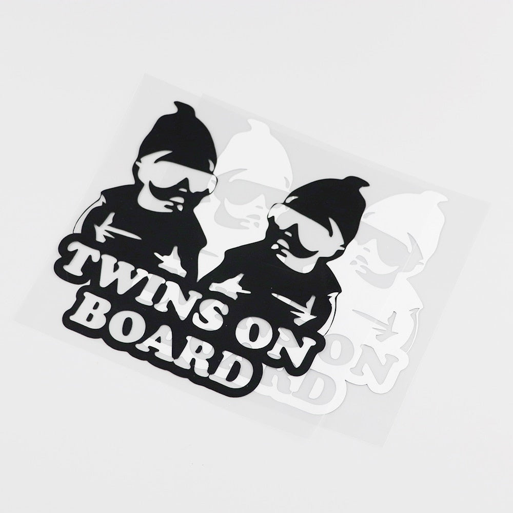 15.2CM*14.3CM TWINS ON BOARD Vinyl  Decal Funny Baby Car Sticker 13C-0029