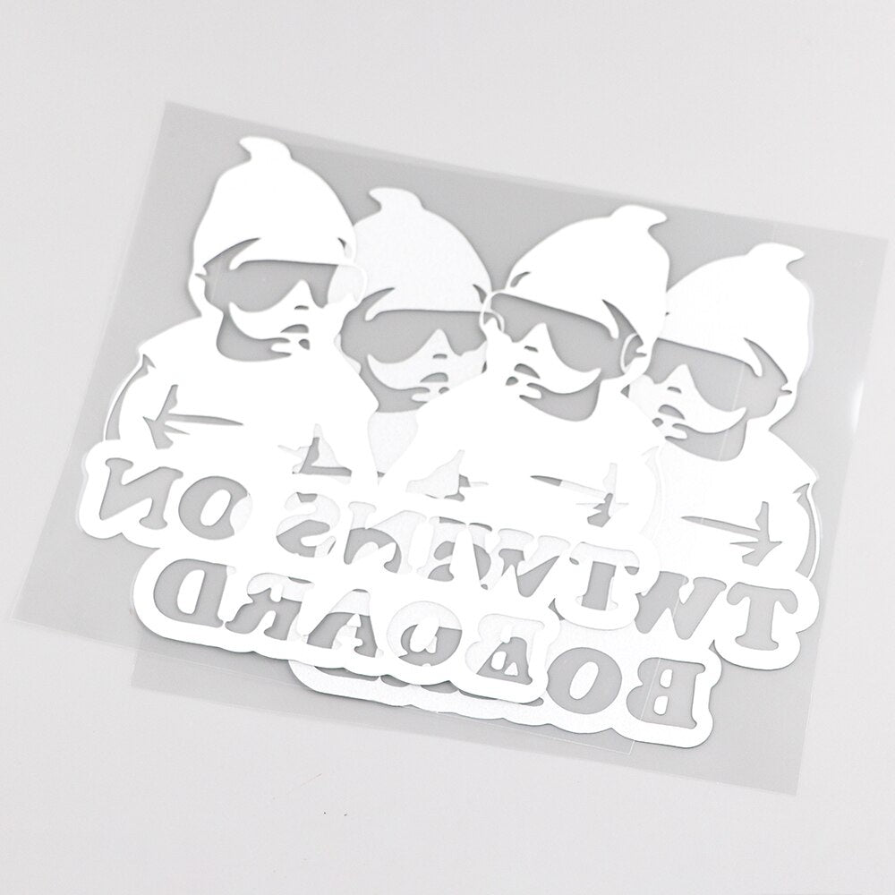 15.2CM*14.3CM TWINS ON BOARD Vinyl  Decal Funny Baby Car Sticker 13C-0029