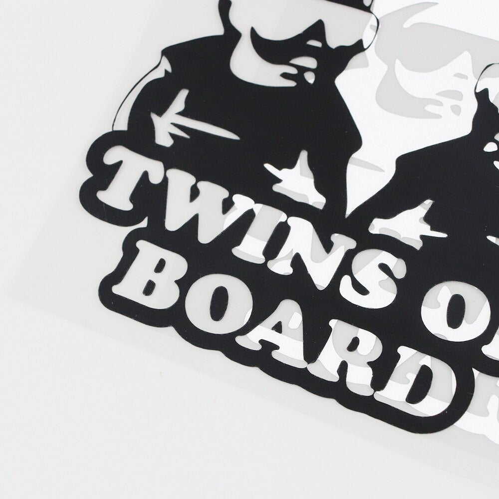 15.2CM*14.3CM TWINS ON BOARD Vinyl  Decal Funny Baby Car Sticker 13C-0029