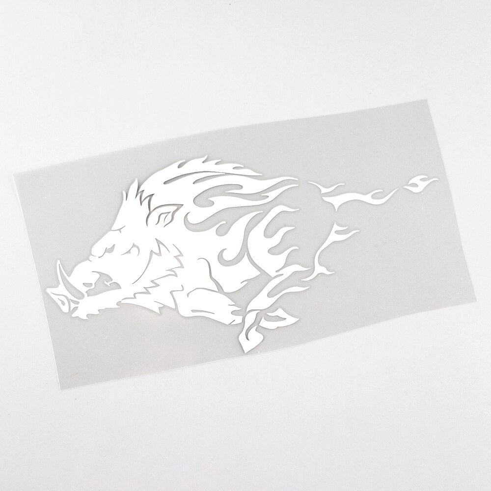 16.9CMX8.4CM  Wild Boar Angry Pig Tribal Animal Vinyl Car Sticker Black /Silver 13C-0193