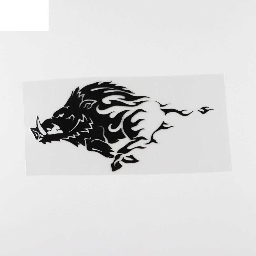 16.9CMX8.4CM  Wild Boar Angry Pig Tribal Animal Vinyl Car Sticker Black /Silver 13C-0193