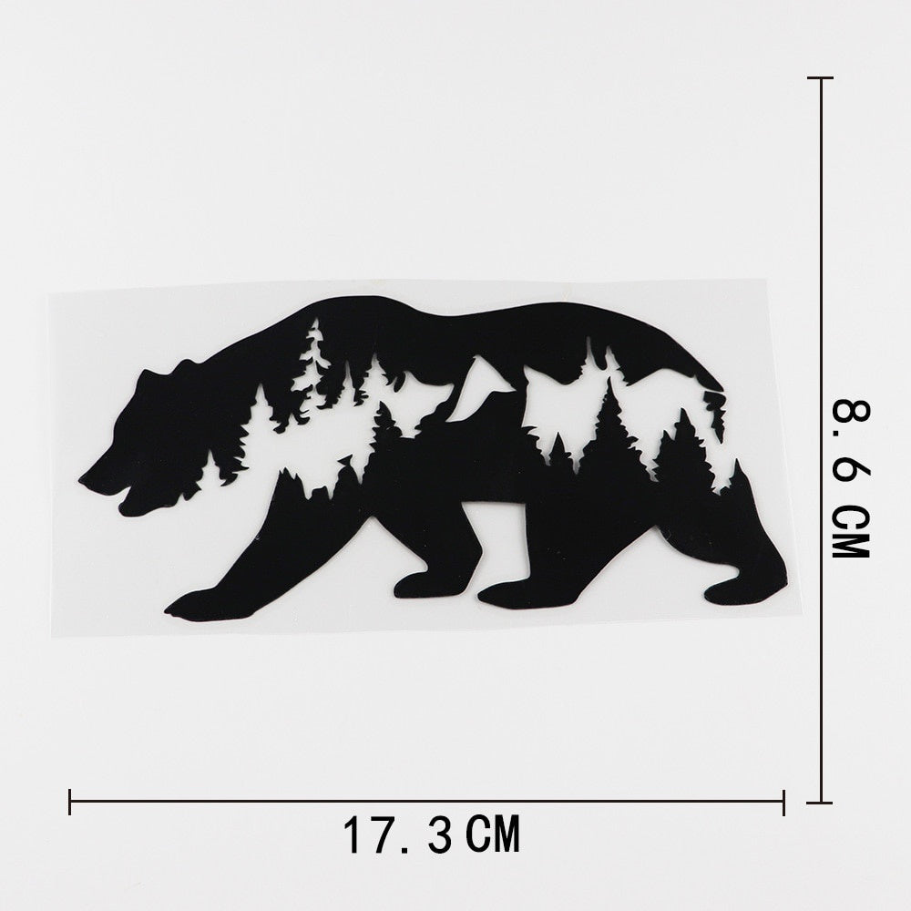 17.3CMX8.6CM Cartoon Bear Wildlife Camper Car Truck  Decal  Vinyl Car Sticker 13C-0080