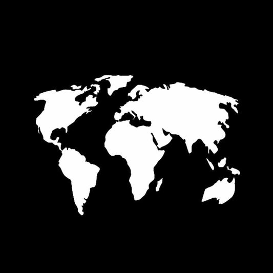 18CM*12.2CM World Map Personality Fashion Decor Decal Car Sticker Black/Silver Vinyl Graphical C11-0932
