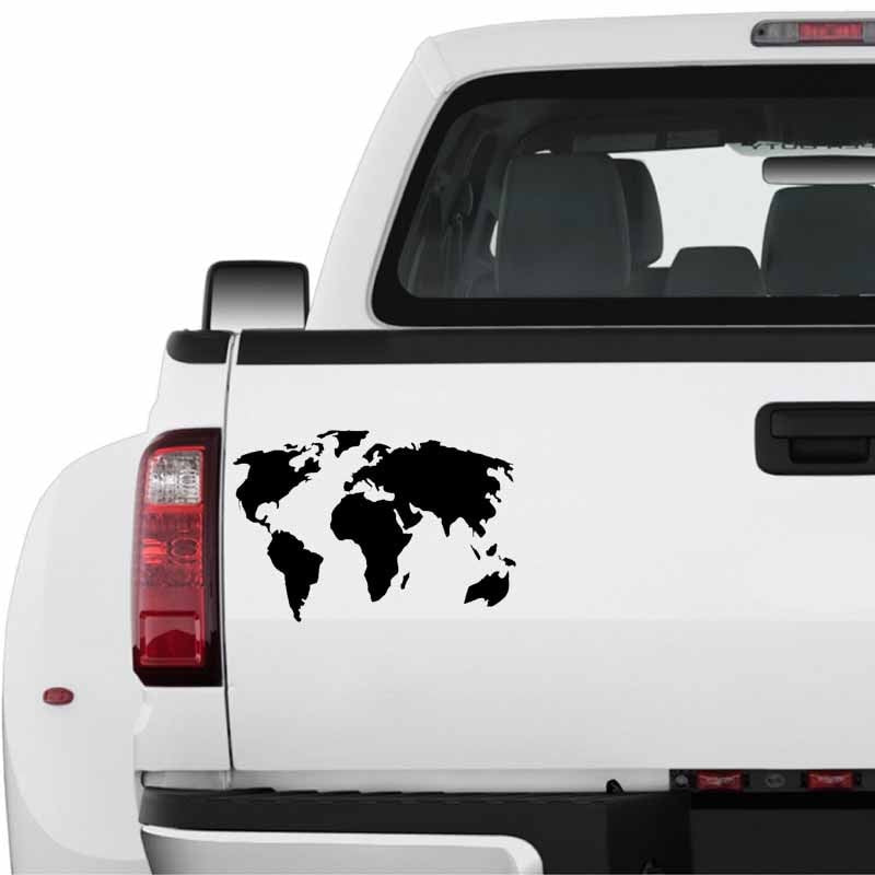 18CM*12.2CM World Map Personality Fashion Decor Decal Car Sticker Black/Silver Vinyl Graphical C11-0932