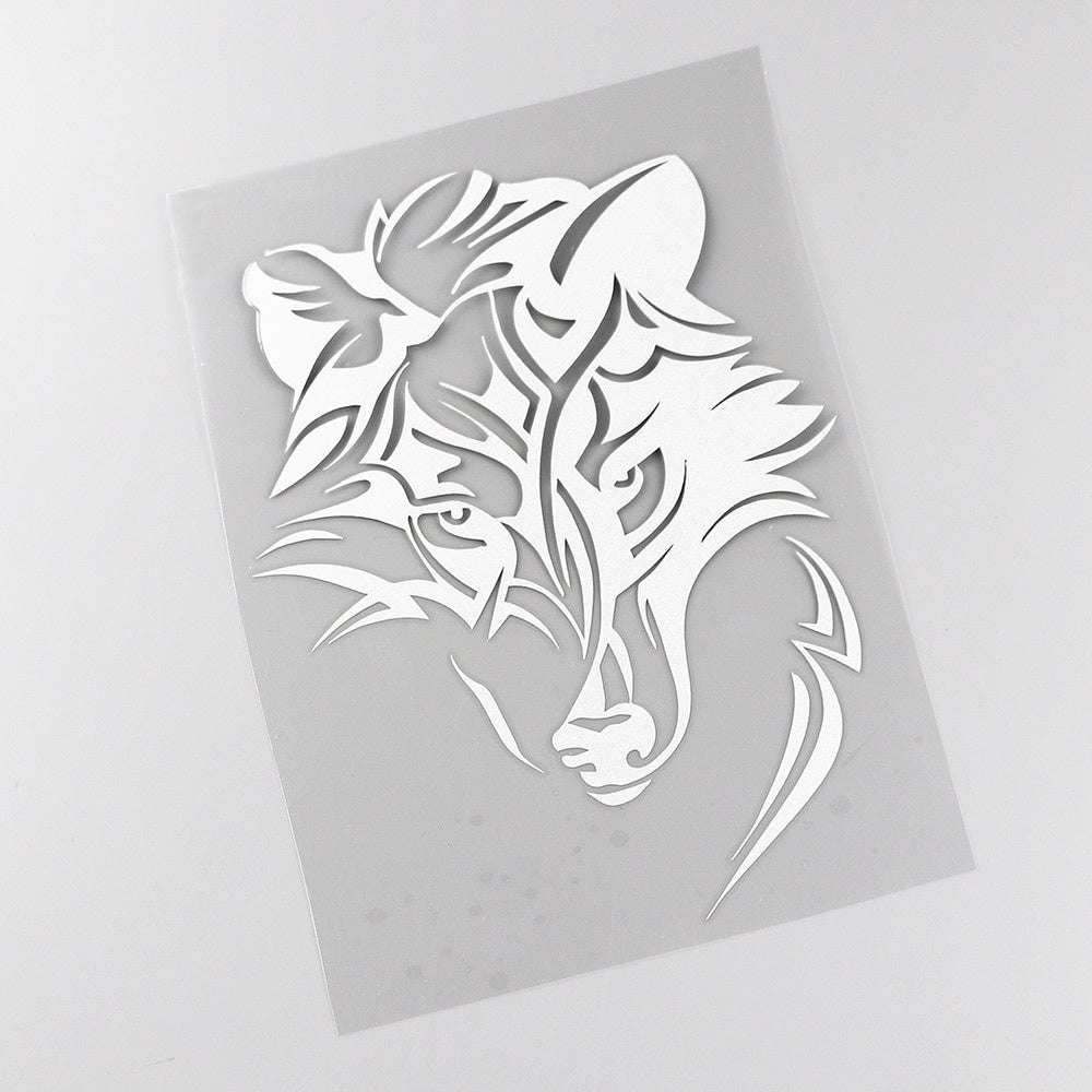 13.1CMX17.5CM Abstract Wolf Predator Ornament Head  Vinyl Car Sticker 13C-0092