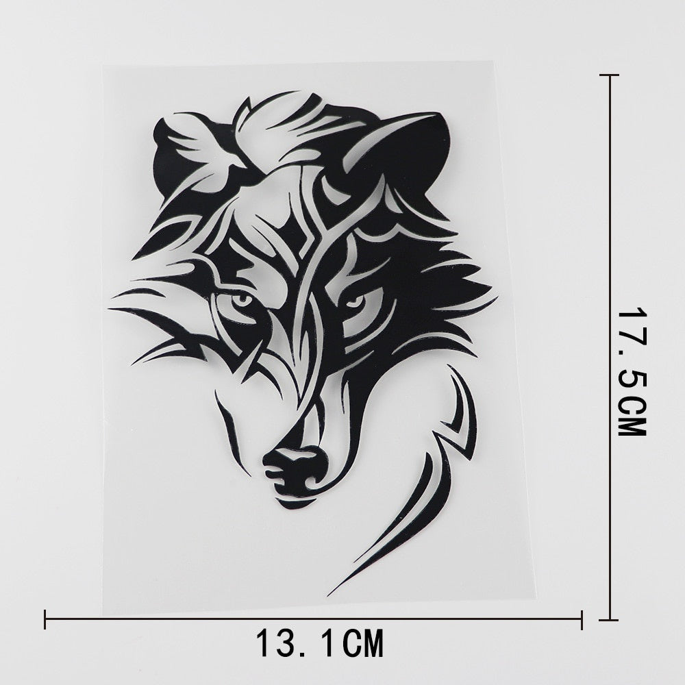 13.1CMX17.5CM Abstract Wolf Predator Ornament Head  Vinyl Car Sticker 13C-0092