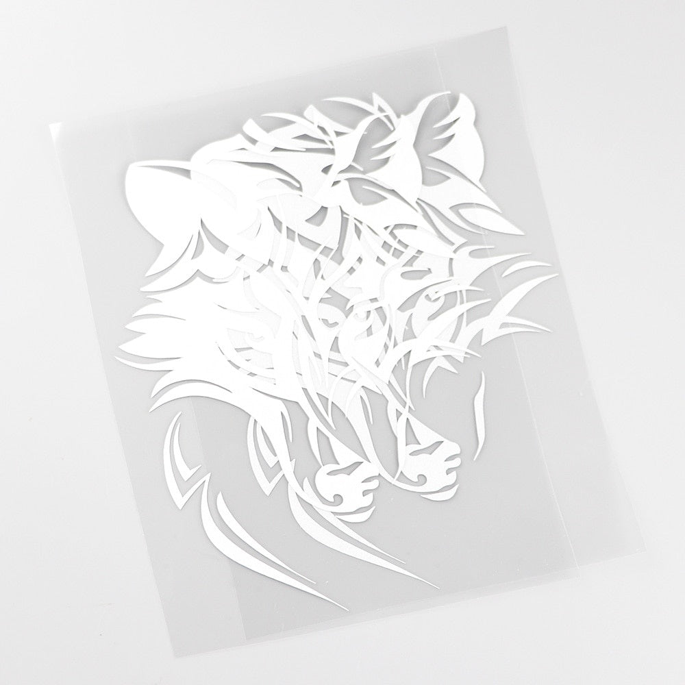 13.1CMX17.5CM Abstract Wolf Predator Ornament Head  Vinyl Car Sticker 13C-0092