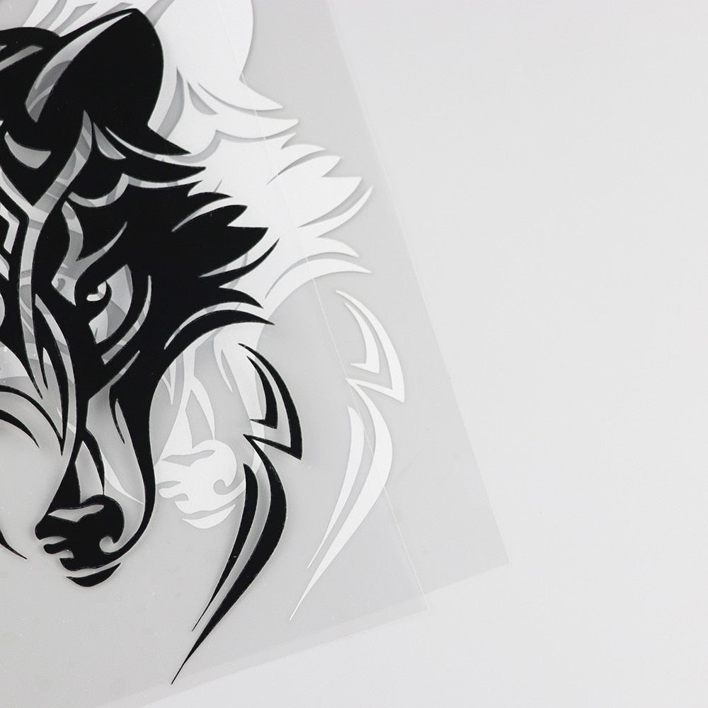 13.1CMX17.5CM Abstract Wolf Predator Ornament Head  Vinyl Car Sticker 13C-0092