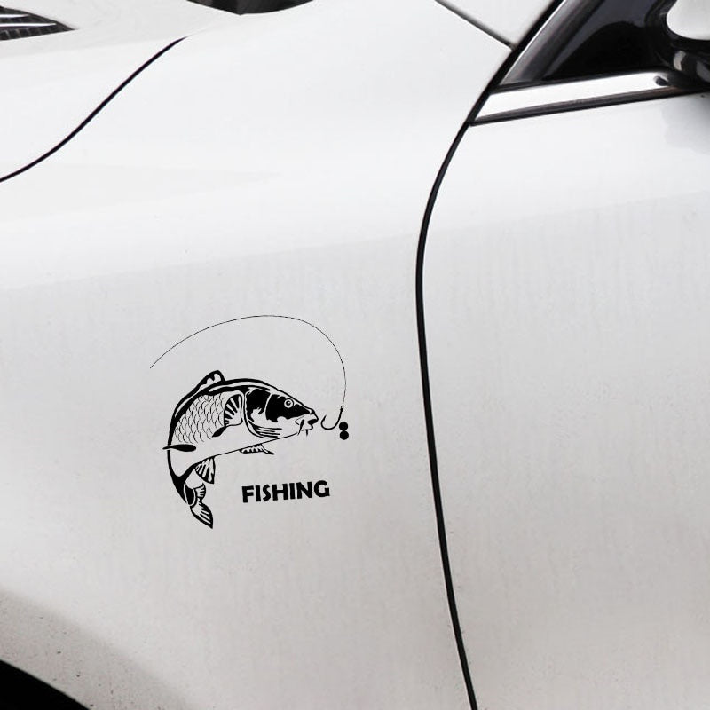 17.6cm*19cm Fish Fishing Fashion Car Styling Motorcycle Stickers Decals Vinyl S4-0086