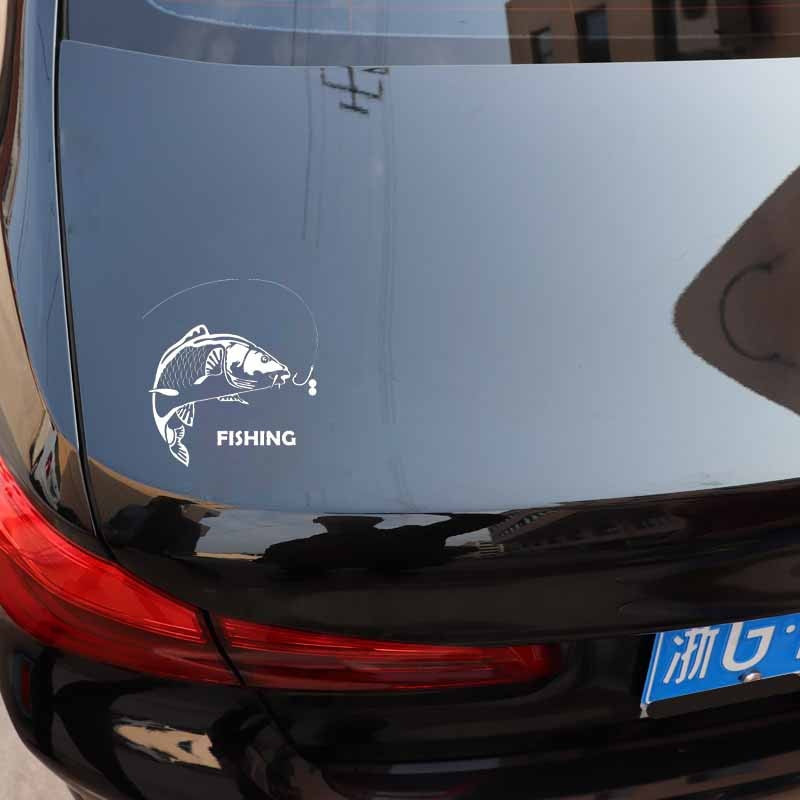17.6cm*19cm Fish Fishing Fashion Car Styling Motorcycle Stickers Decals Vinyl S4-0086