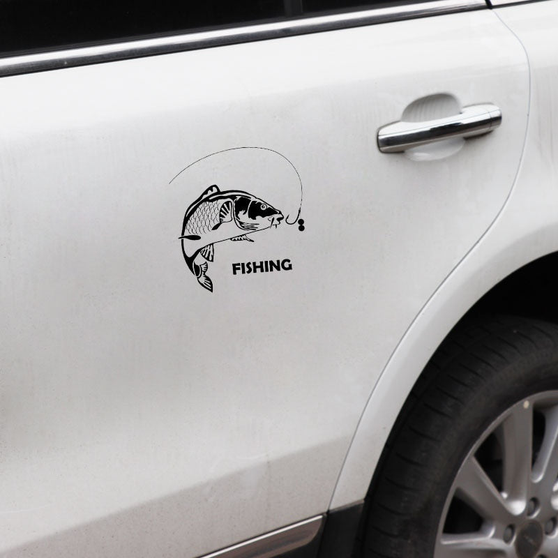 17.6cm*19cm Fish Fishing Fashion Car Styling Motorcycle Stickers Decals Vinyl S4-0086