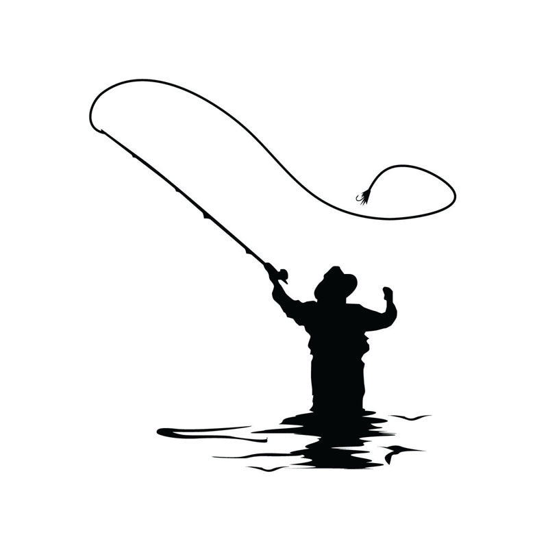 11.9CM*13.2CM Fly Fishing Sticker Car Decal Fun Fishing Vinyl S9-0088