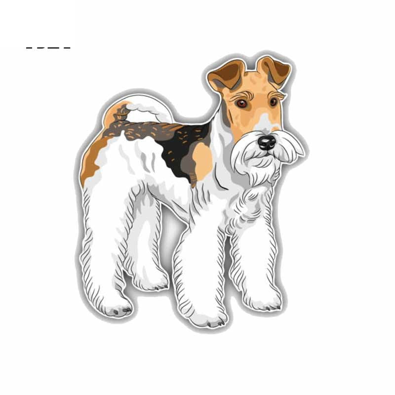 11.4*13.7CM  Wire Fox Terrier Dog Car Decoration Bumper Window Sticker