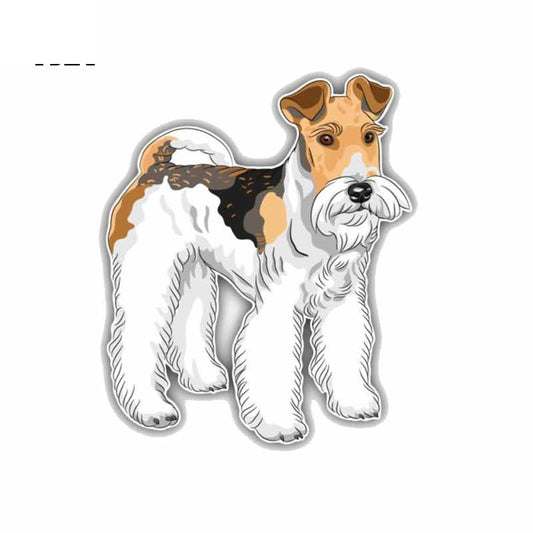 11.4*13.7CM  Wire Fox Terrier Dog Car Decoration Bumper Window Sticker