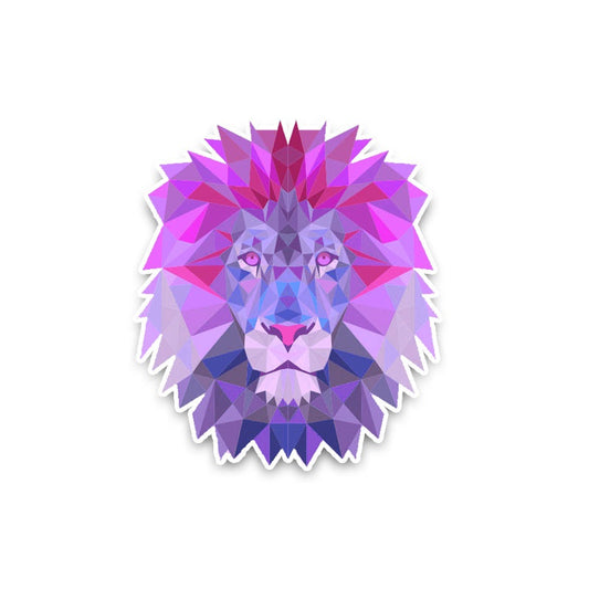 9.9*11.6CM Cartoon Purple Pink Artistic Lion Realistic Animal Car Sticker PVC Decals