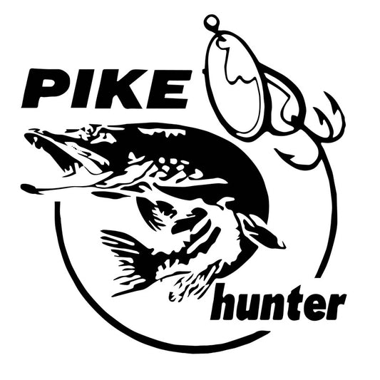 13.3cm*14cm Pike Hunter Fish Animal Car Sticker Vinyl Decal Decor S4-0376
