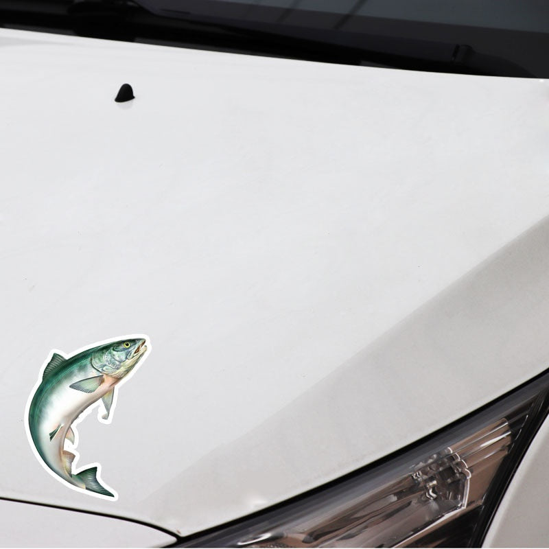 12.2CM*16CM Novelty Animal Jumping Fish PVC Car Sticker Accessories Decal