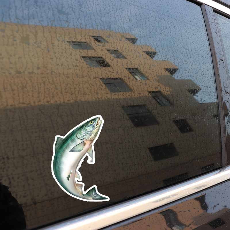 12.2CM*16CM Novelty Animal Jumping Fish PVC Car Sticker Accessories Decal