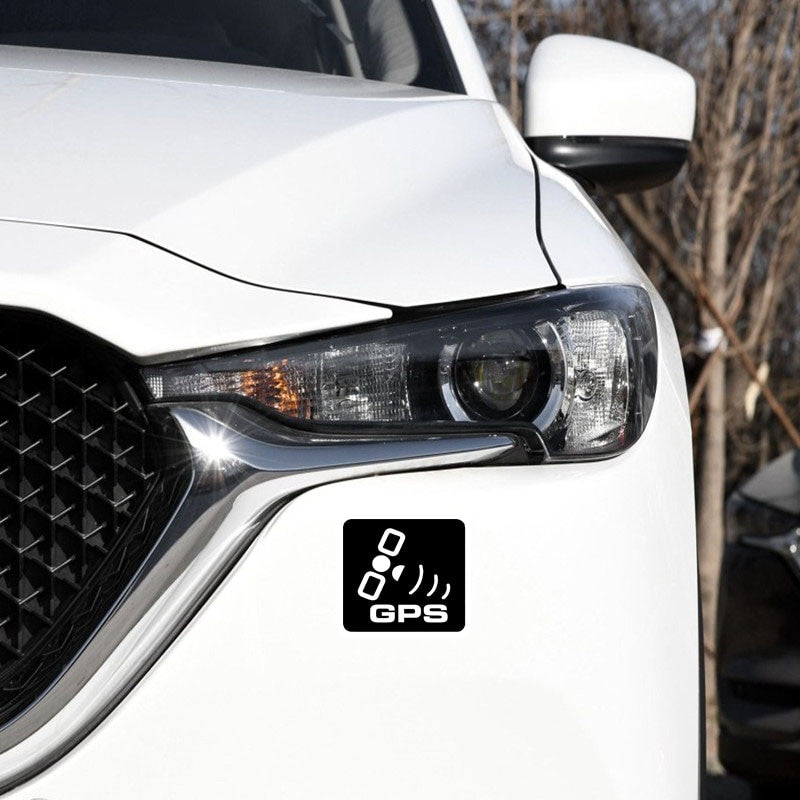 10.7*10.7CM White And Black GPS Simple PVC Creative Car Sticker Decals