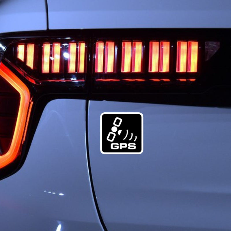 10.7*10.7CM White And Black GPS Simple PVC Creative Car Sticker Decals