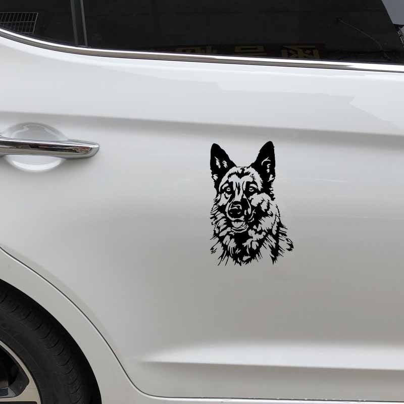 11.9X17.7CM Funny Animal Car Sticker Vinyl Decal German Shepherd Dog Black/Silver C24-1596