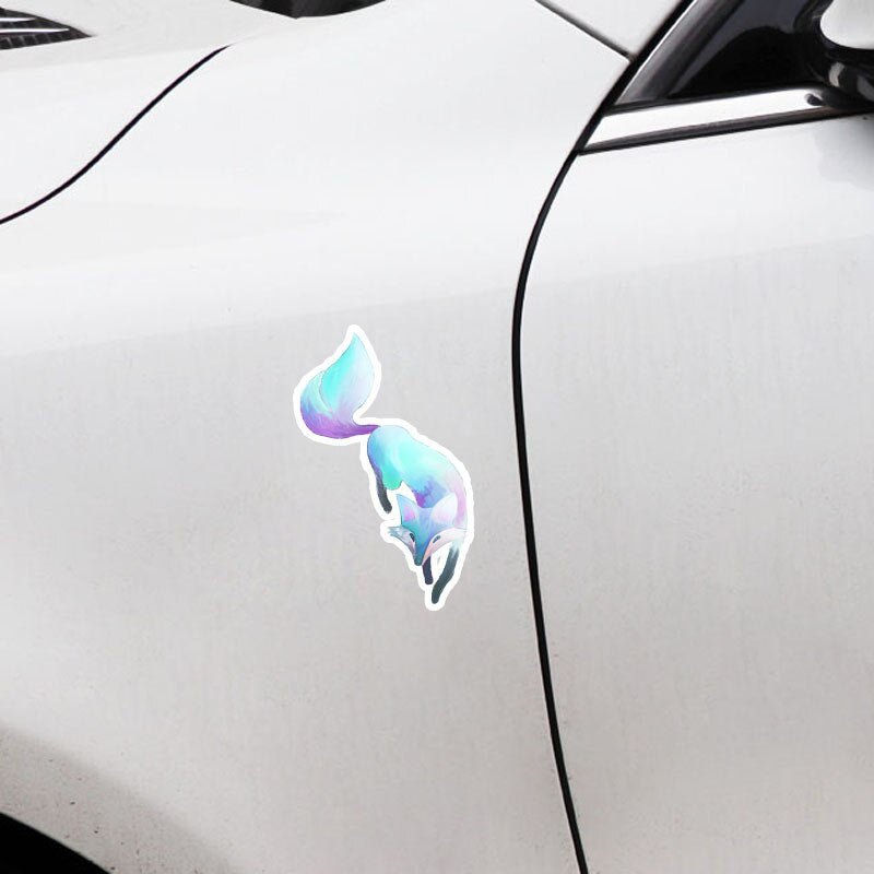 9.8CM*16CM Wonderful Novelty Animal Fox Car-styling Car Sticker Decal PVC