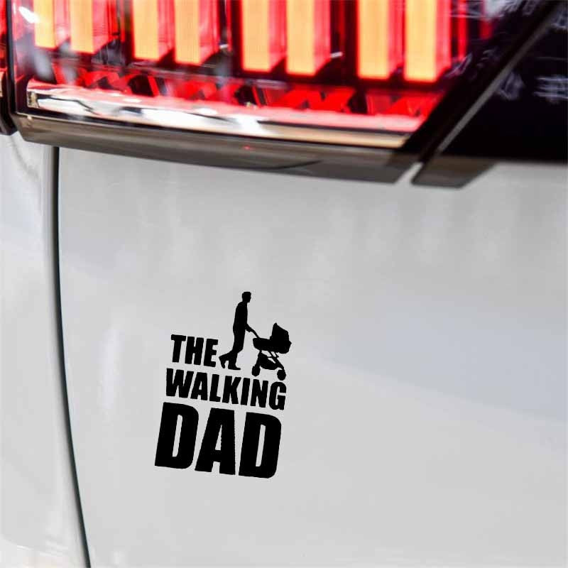 9.9CM*15CM The Walking Dad Fun Sticker Vinyl Decal Baby On Board Black/Silver C10-00535
