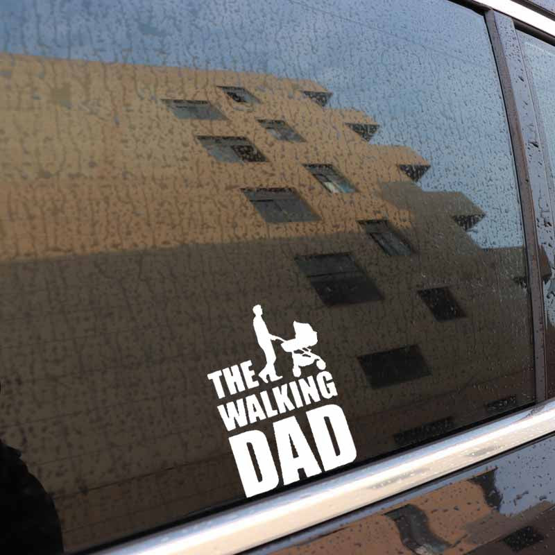 9.9CM*15CM The Walking Dad Fun Sticker Vinyl Decal Baby On Board Black/Silver C10-00535