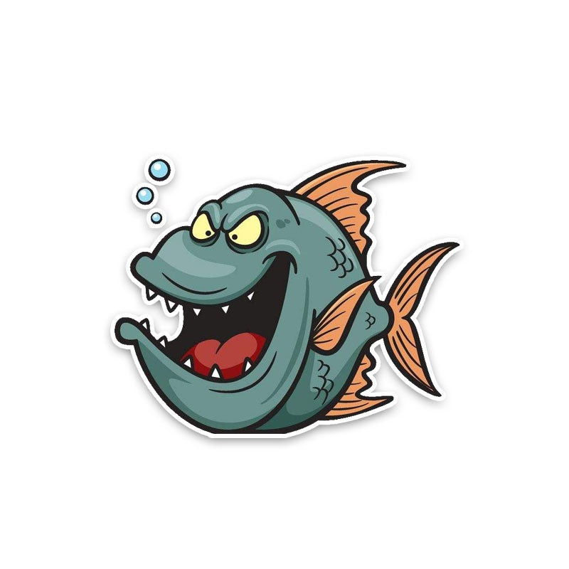 12.3*9.9CM PVC Decals Tricky Ferocious Ugly Fish Animal Fashion Car Sticker Cartoon Beautiful