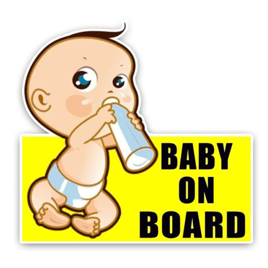 13.5*12.9CM Warning Sign Lovely Colored Car Sticker BABY ON BOARD Decoration Baby Car Graphic Cartoon