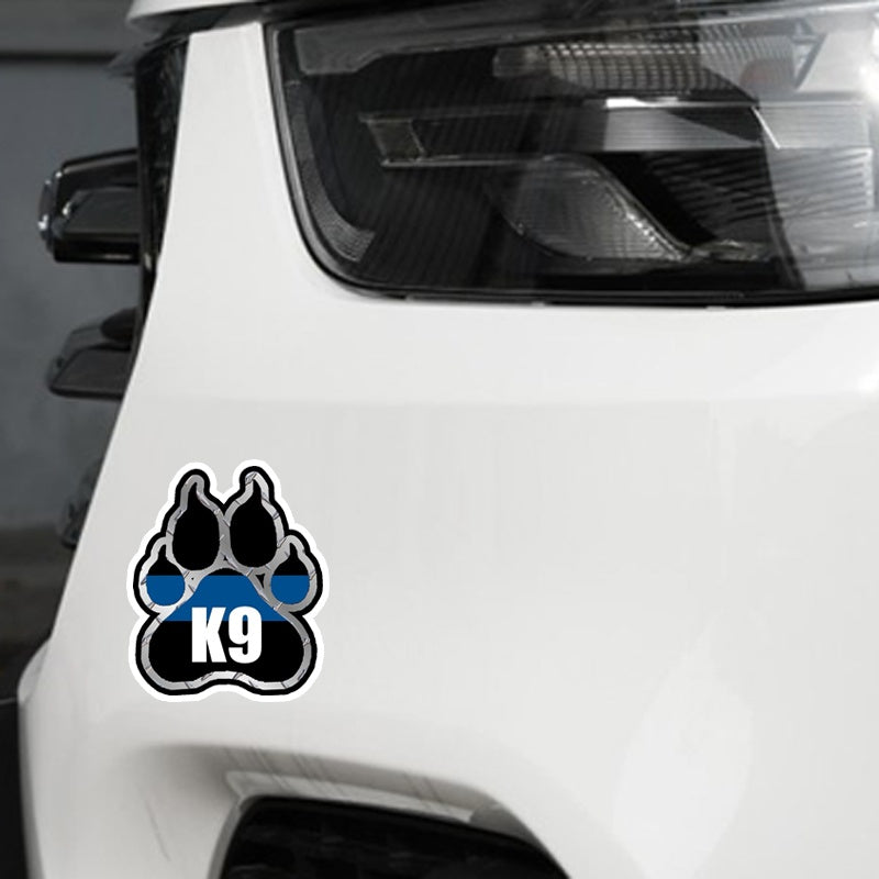 11.2*13.1CM Police K9 Paw Decal Retro- Decals Car Window Sticker